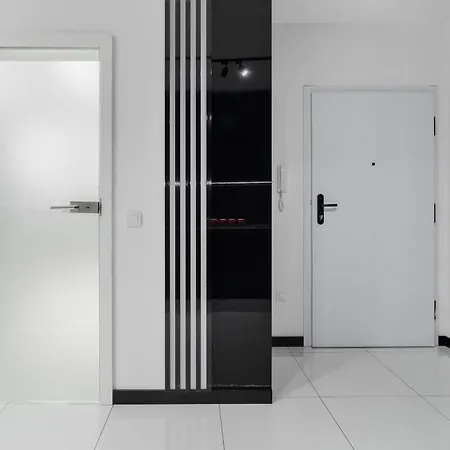 Black & White Bliss: Luksusowy Apartament Z Klimatyzacja * Lodz