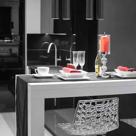 Black & White Bliss: Luksusowy Apartament Z Klimatyzacja * Lodz